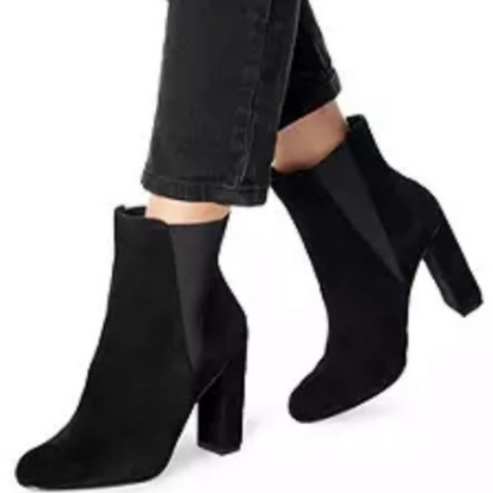 Steve Madden Effect Block Heel Suede Booties - image 1